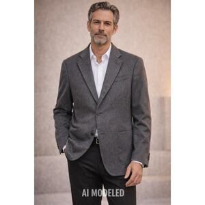 Donna Karen Signature Men's 100% Cashmere Sport Coat Gray Italy Luxury 36L 31